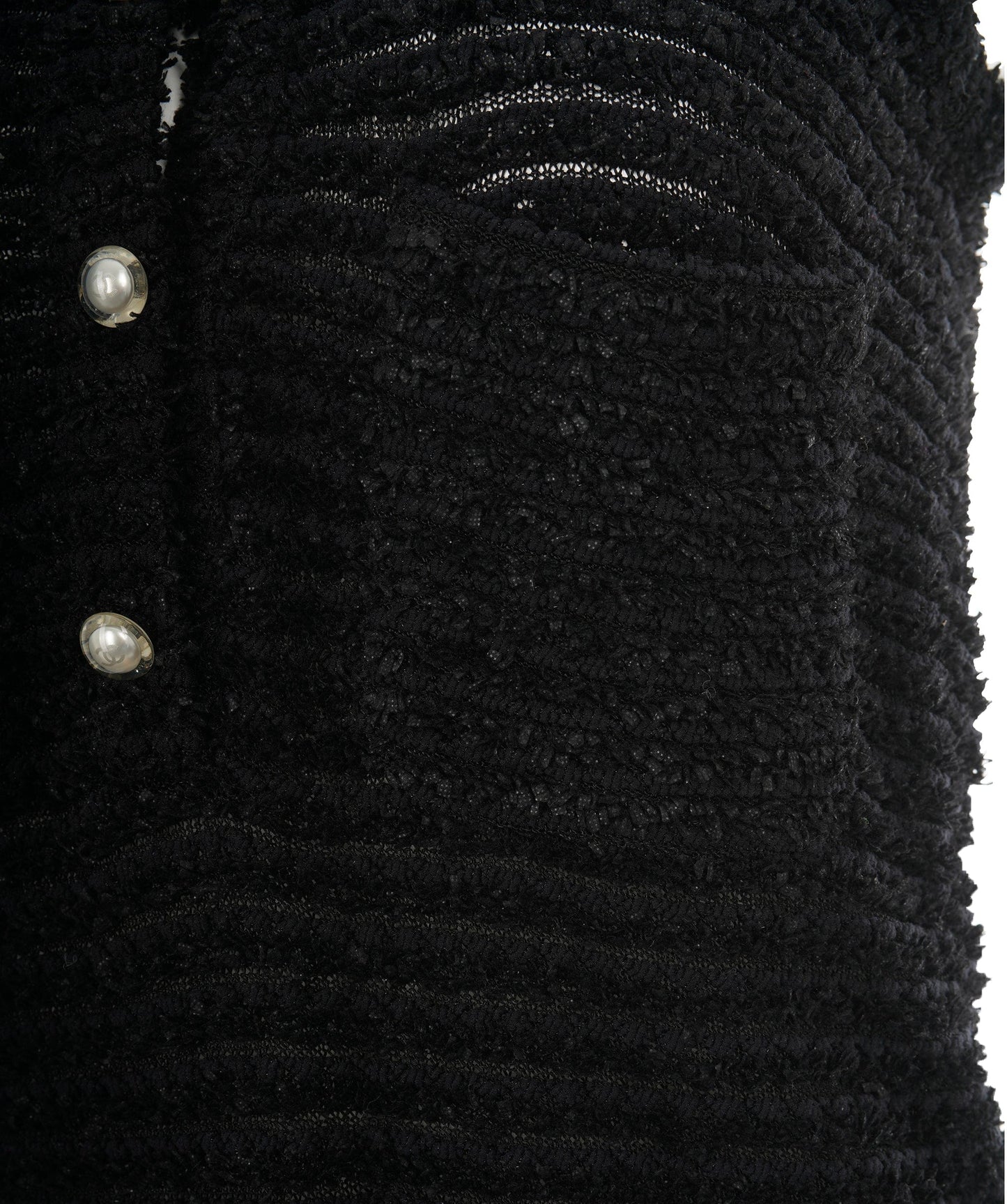 Chanel black boucle tank top with pearl buttons AVC2119