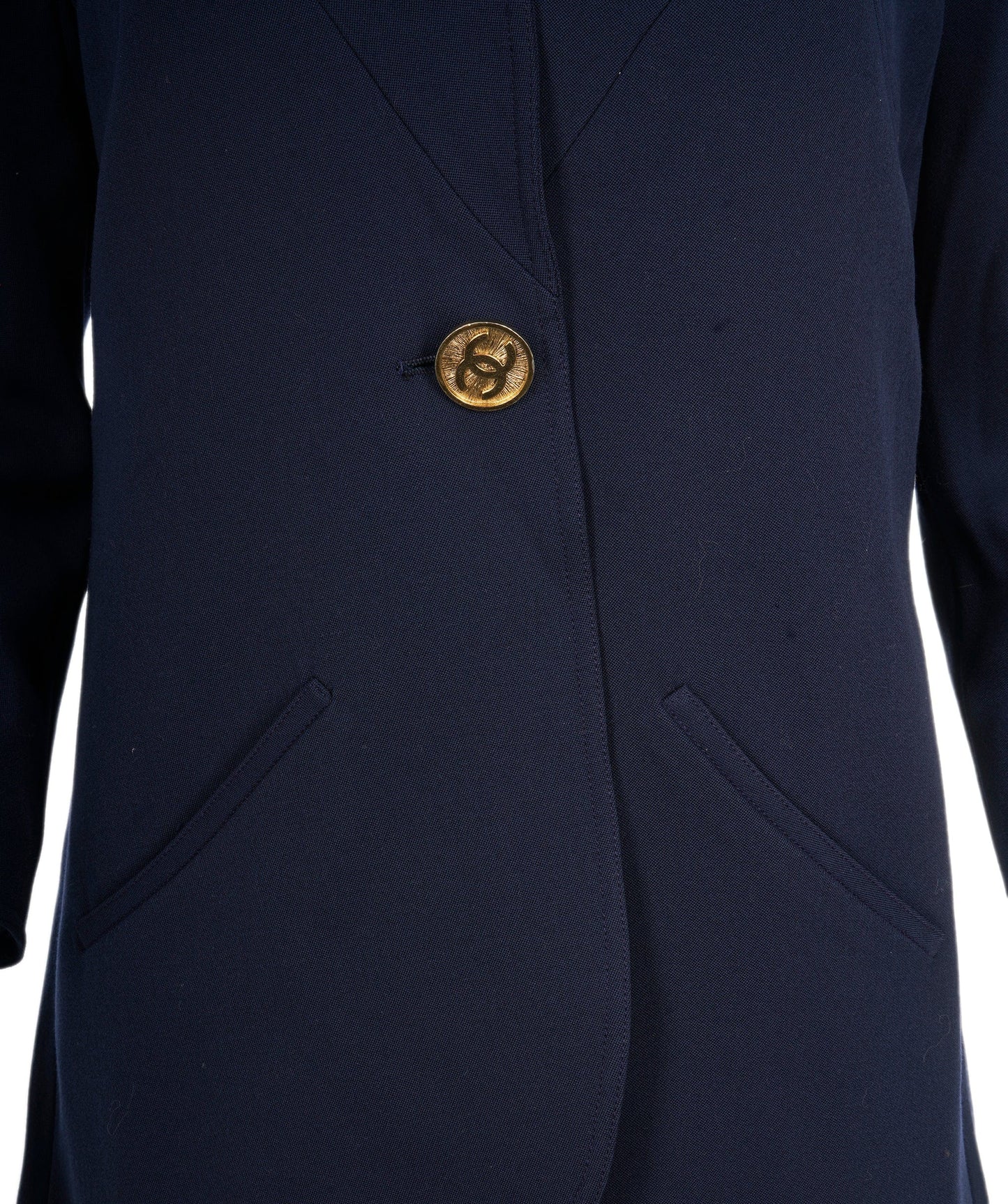 Chanel Blazer Navy size 38 Gold CC Buttons - AJC0673