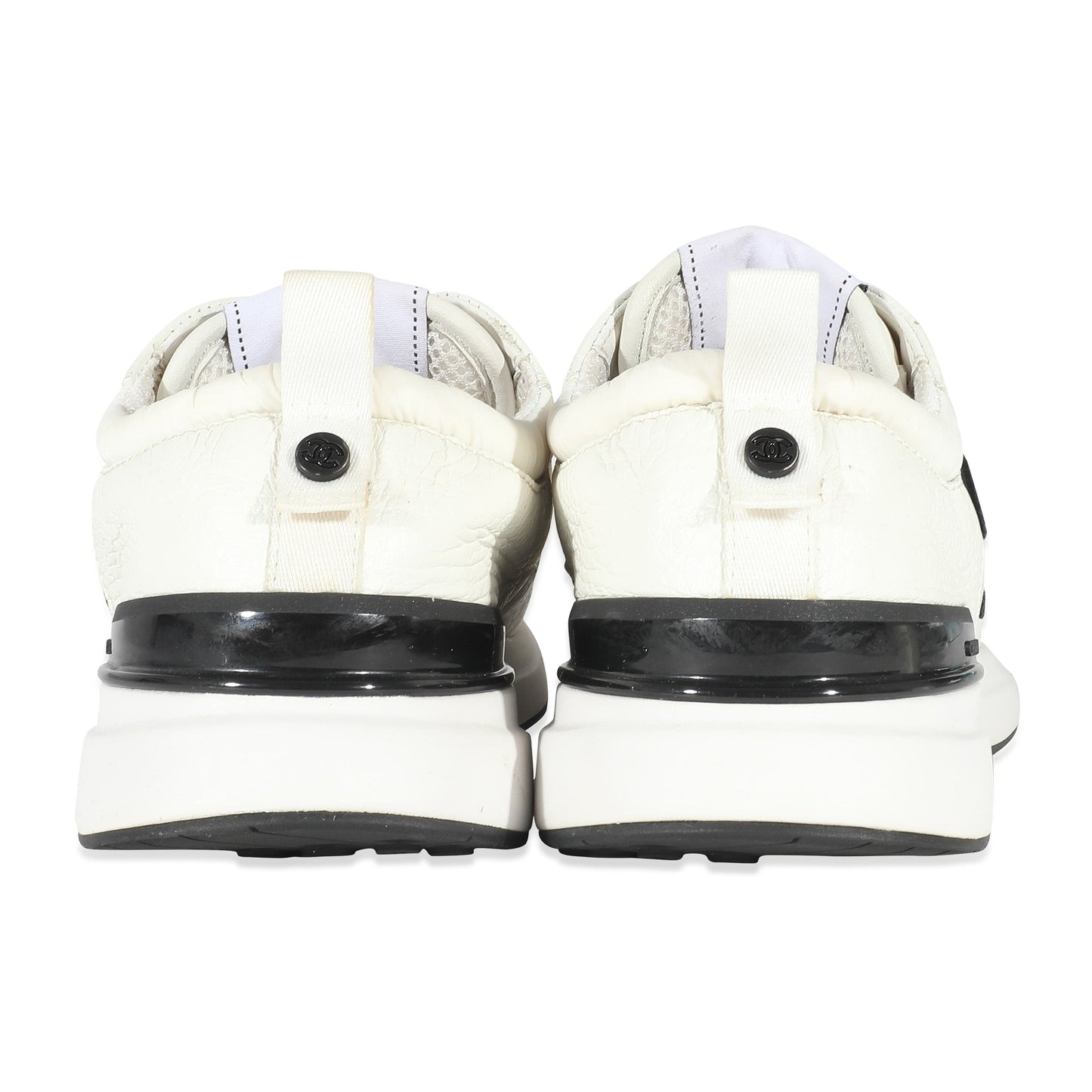 Chanel White Mesh and Leather CC Logo Trainer 42