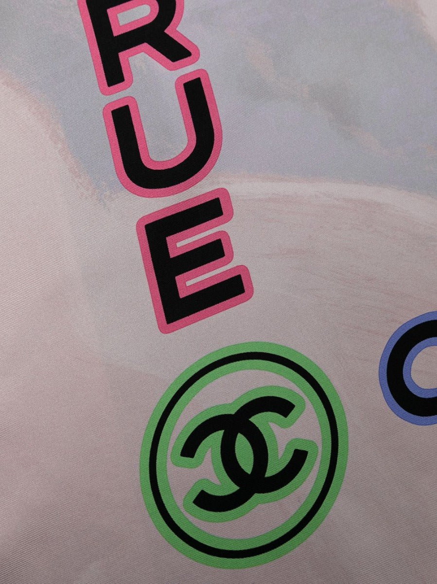 Chanel Camellia Motif Silk Scarf