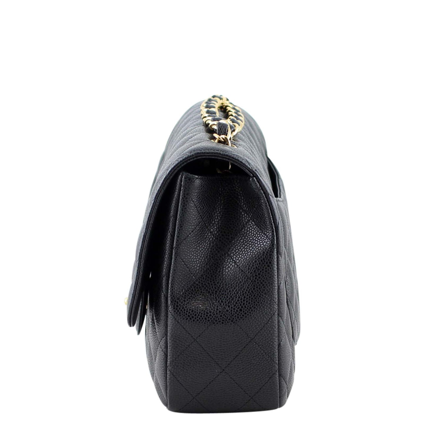 Chanel Classic Single Jumbo GHW 13 Series Handbag Black Flap