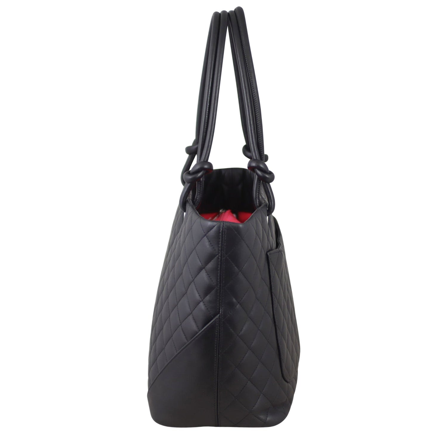 Chanel Ligne Cambon Tote Lambskin Black Large Tote Bag