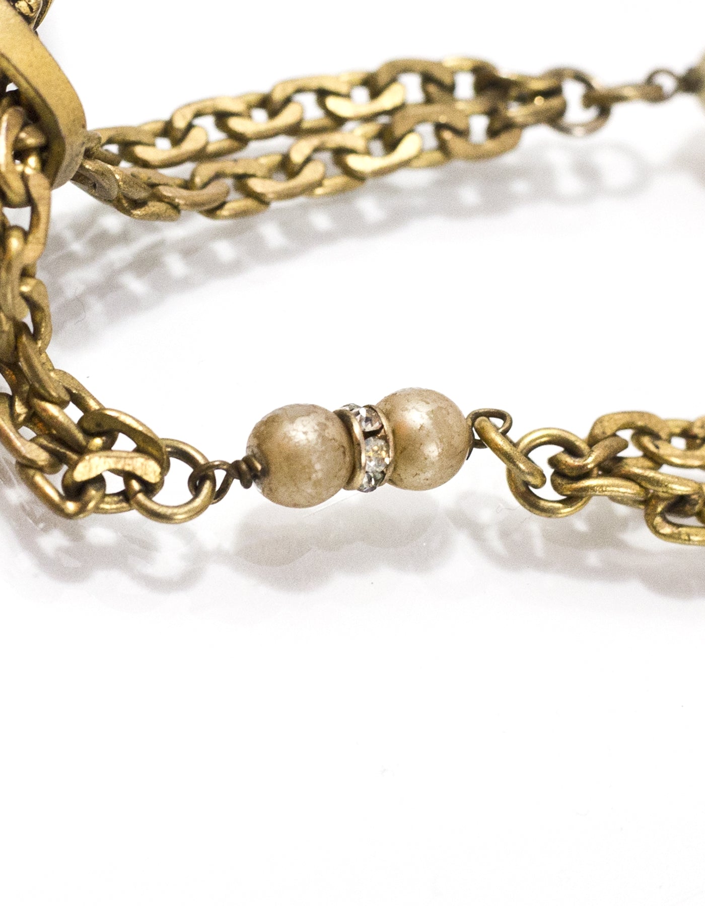 Chanel '84 Crystal & Faux Pearl Medallion Necklace