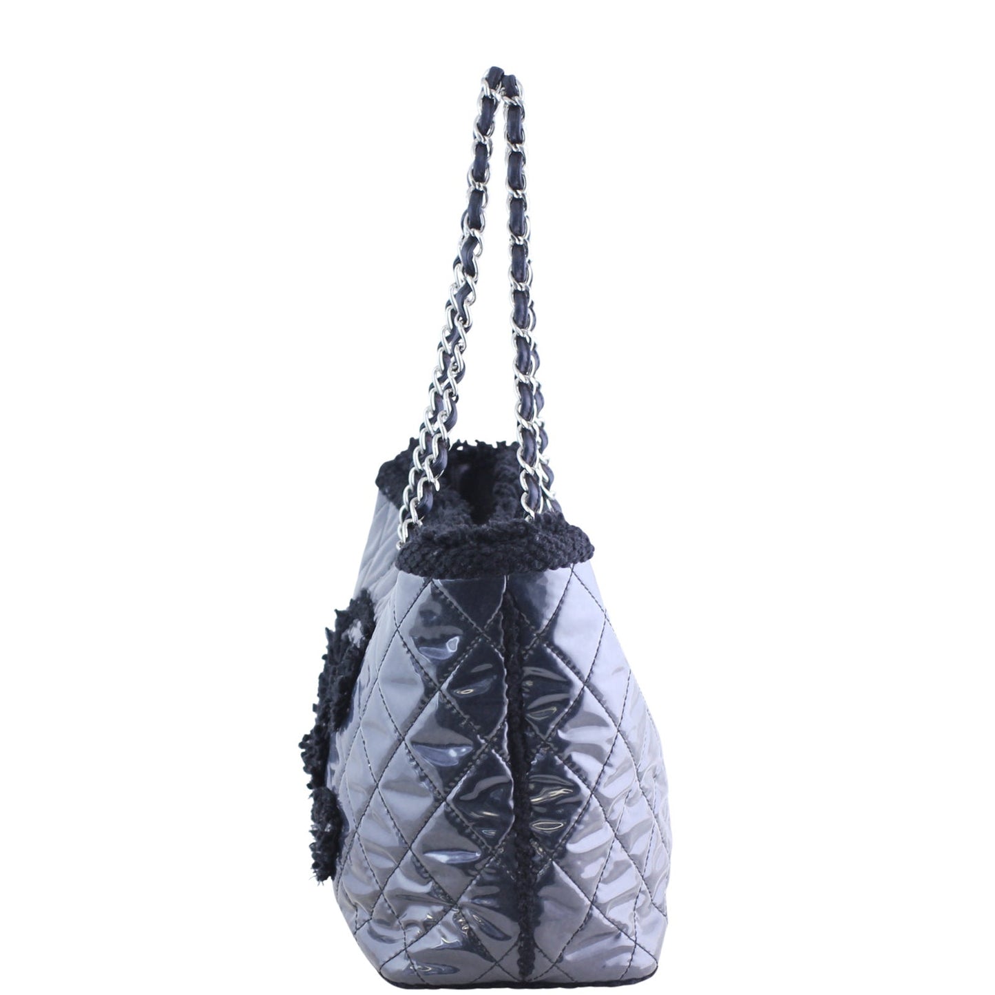 Chanel Vinyl and Tweed Tote Quilted Tote Bag