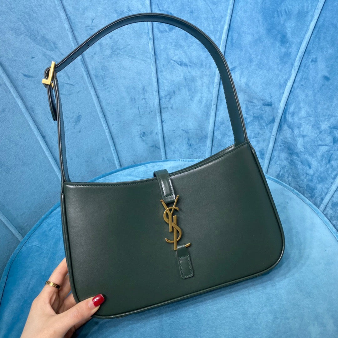 YSL Saint Laurent Le 5 Ã 7 Smooth Green Shoulder Bag
