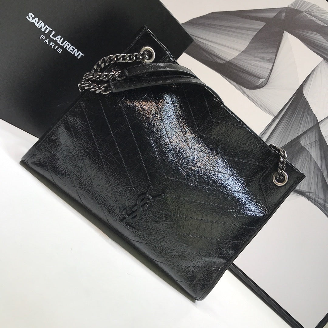 YSL Saint Laurent Niki Shopping 12in 32cm Black Medium Tote Bag