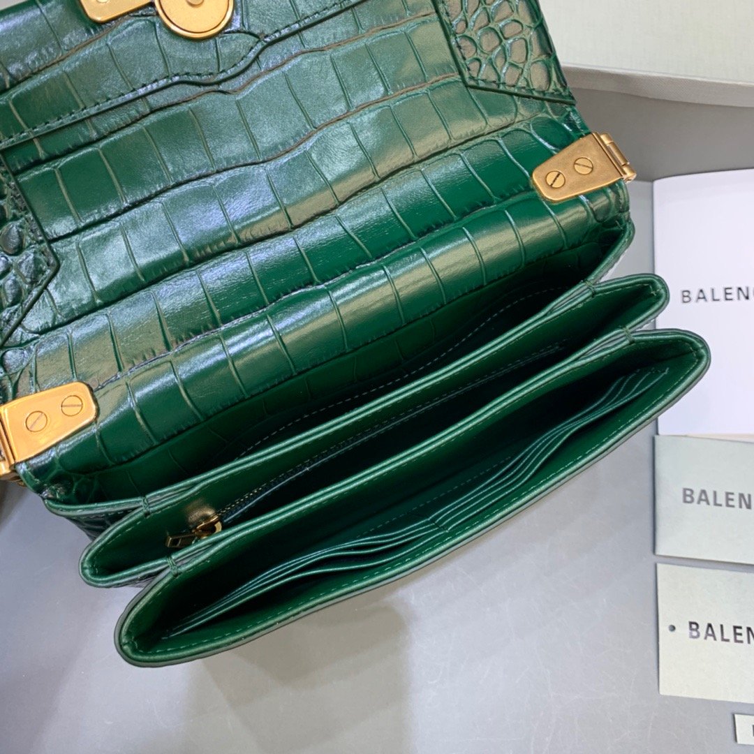 Top Quality Triplet Bag Crocotop Qualityle Embossed Green Small Travel Bag