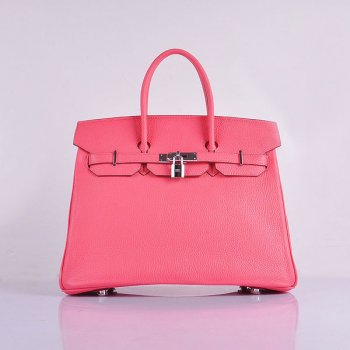 Hermes Luxury Birkin Cm Togo Handbags Lip Leather Pink Travel Bag