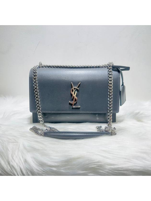 YSL Saint Laurent Saint Laurent Trending Sunset Shoulder Bag Cross Silver Medium