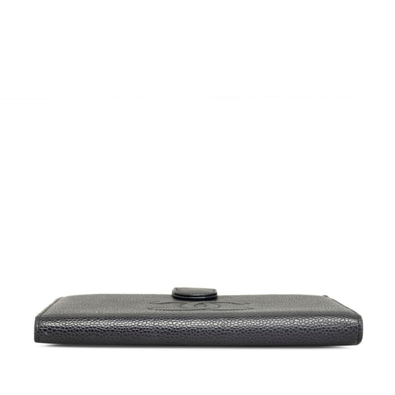Chanel Coco Double Fold Wallet Black Caviar S Chanel