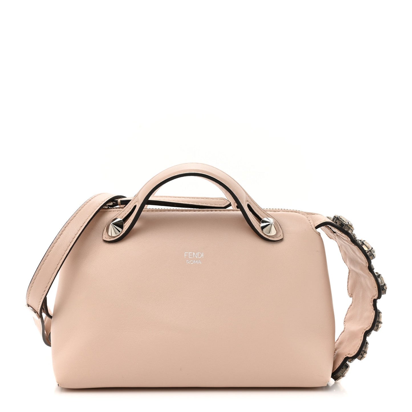 Fendi Crossbody Bag Shiny Nappa Crystal Croc Tail By Leather Pink Mini