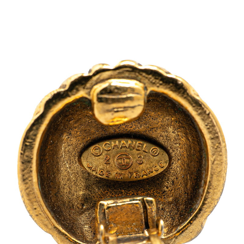 Chanel Gold Plated Coco Mark Earrings Bag
