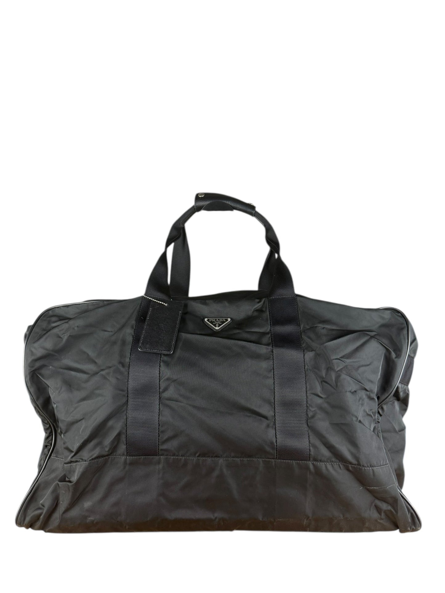 Prada Handbag Duffle Bag Nylon Black Travel Bag