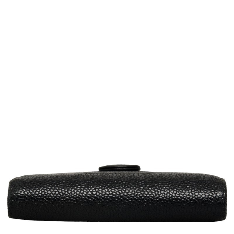 Chanel Double Folded Wallet Caviar Skin/Leather Black Caviar