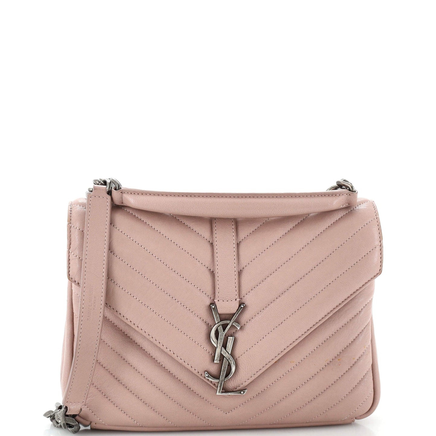 YSL Saint Laurent Saint Laurent Trending Classic College Bag Chevron Leather Matelasse Travel Bag Leather Medium
