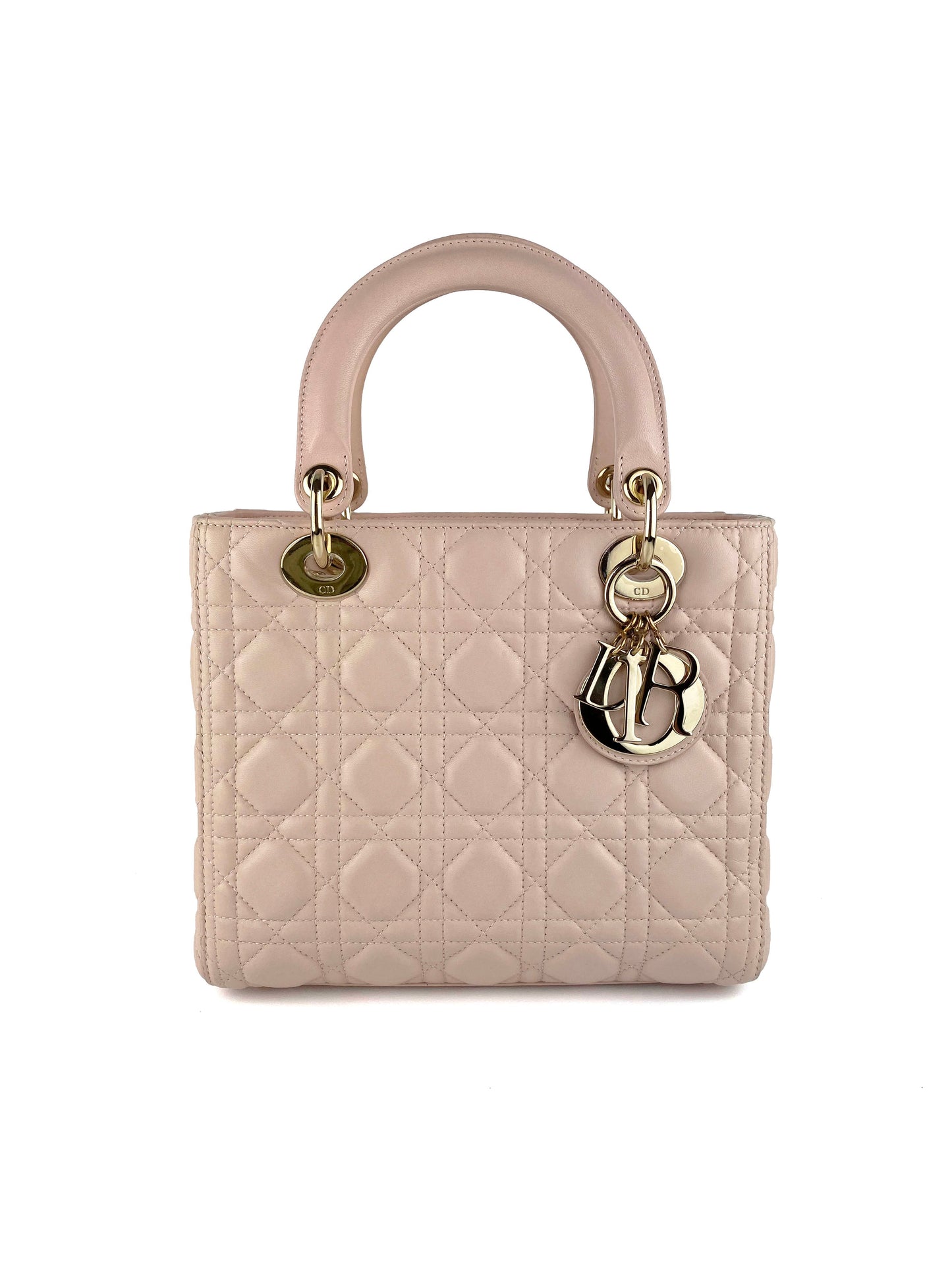 Dior Handbag Lady Bag Pink Medium