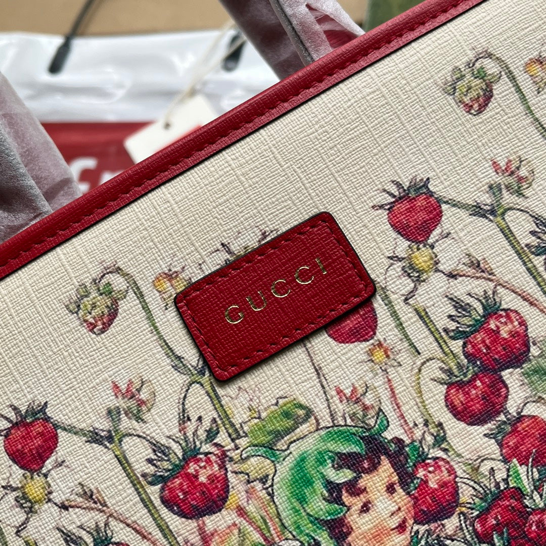gg Children’s Strawberry Fairy Print Red Tote Bag