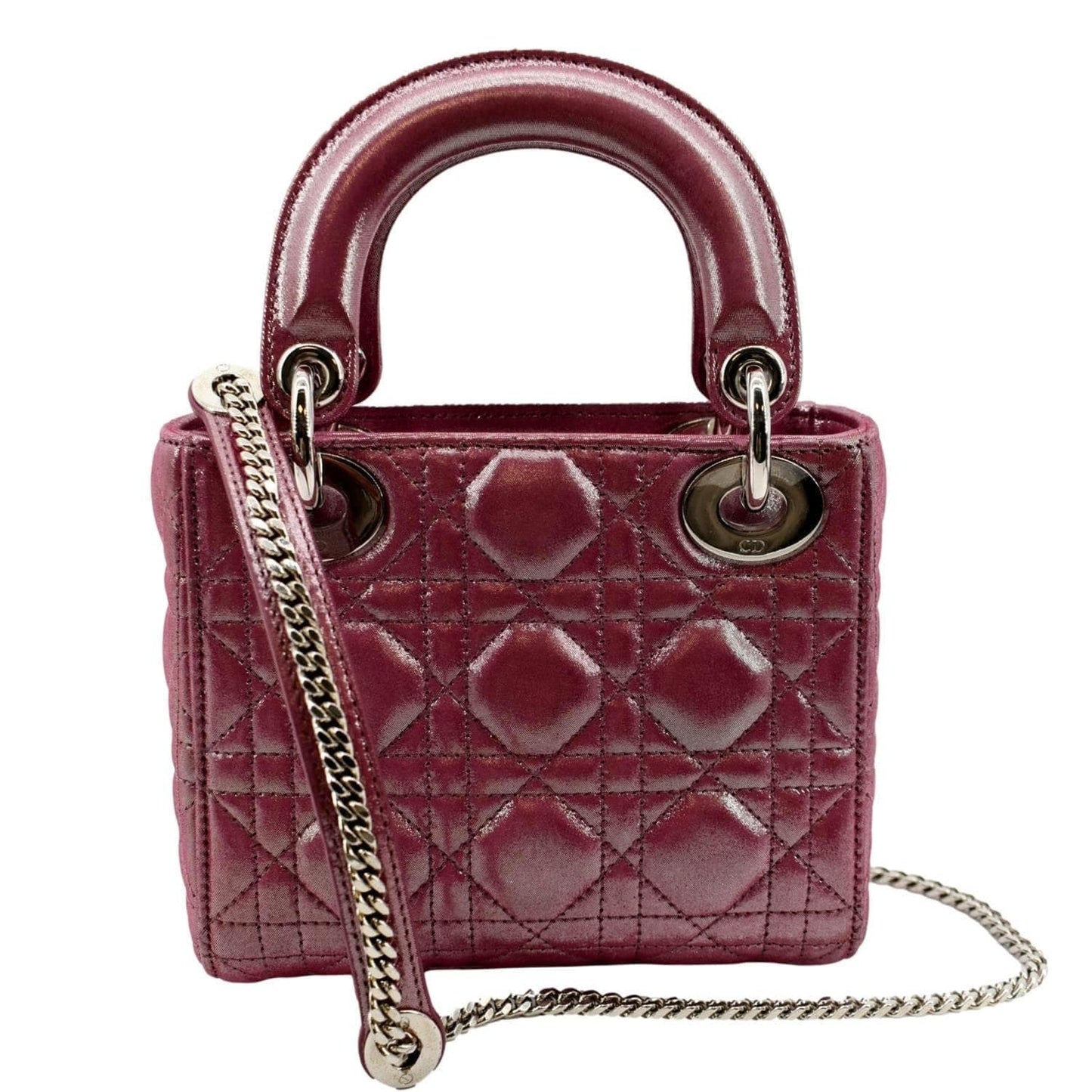 Dior Lady Pearlescent Cannage Lambskin Shoulder Bag Pink Mini