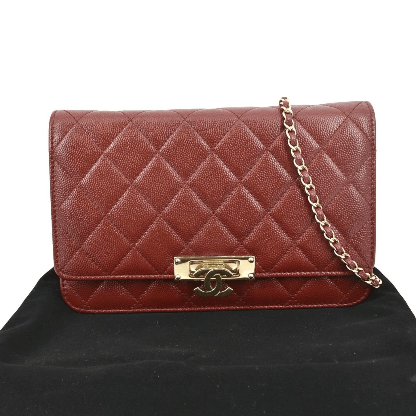 Chanel Golden Class Quilted Caviar on Leather Wallet Case