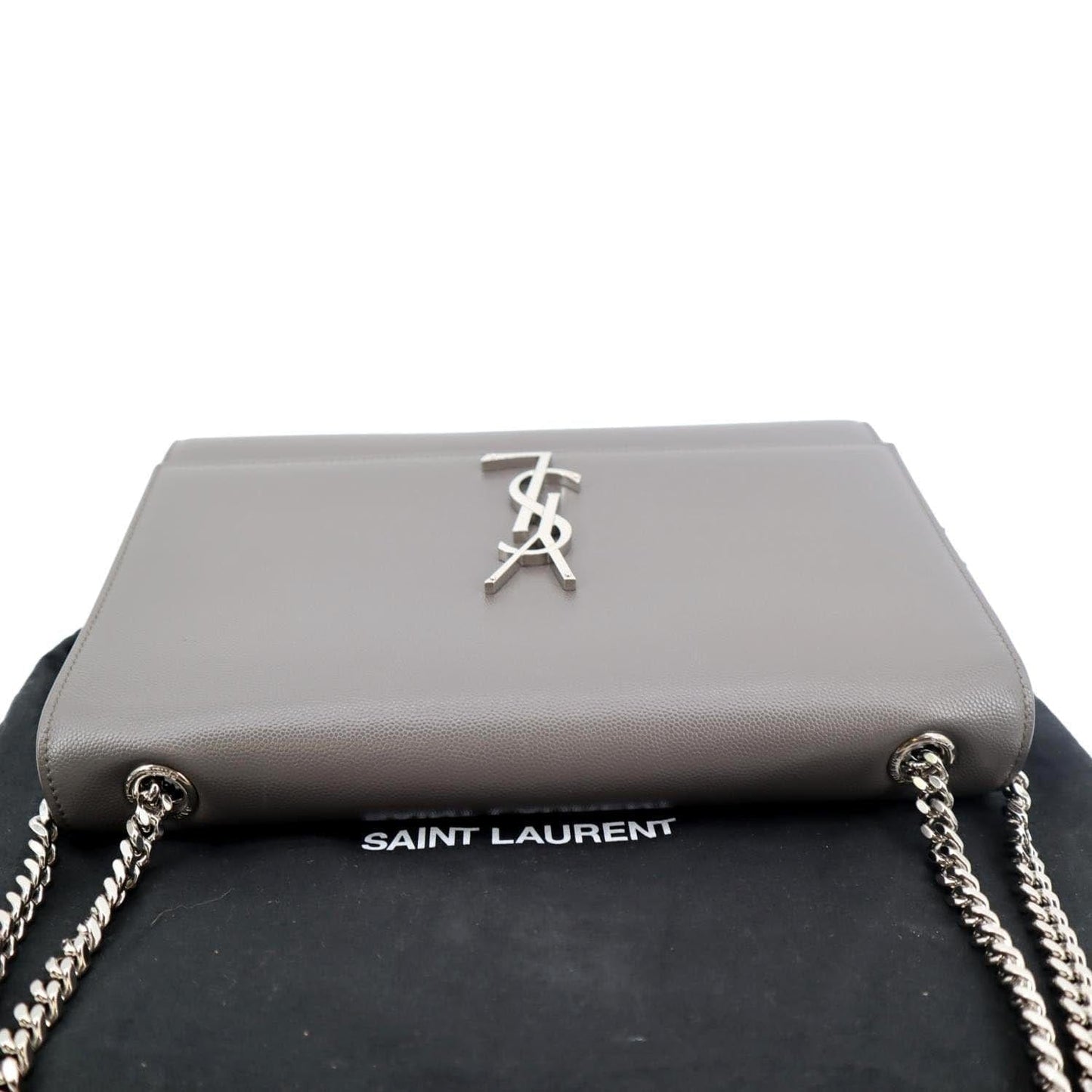YSL Saint Laurent Yves Kate Shoulder Bag Leather Gray Saint Laurent Kate