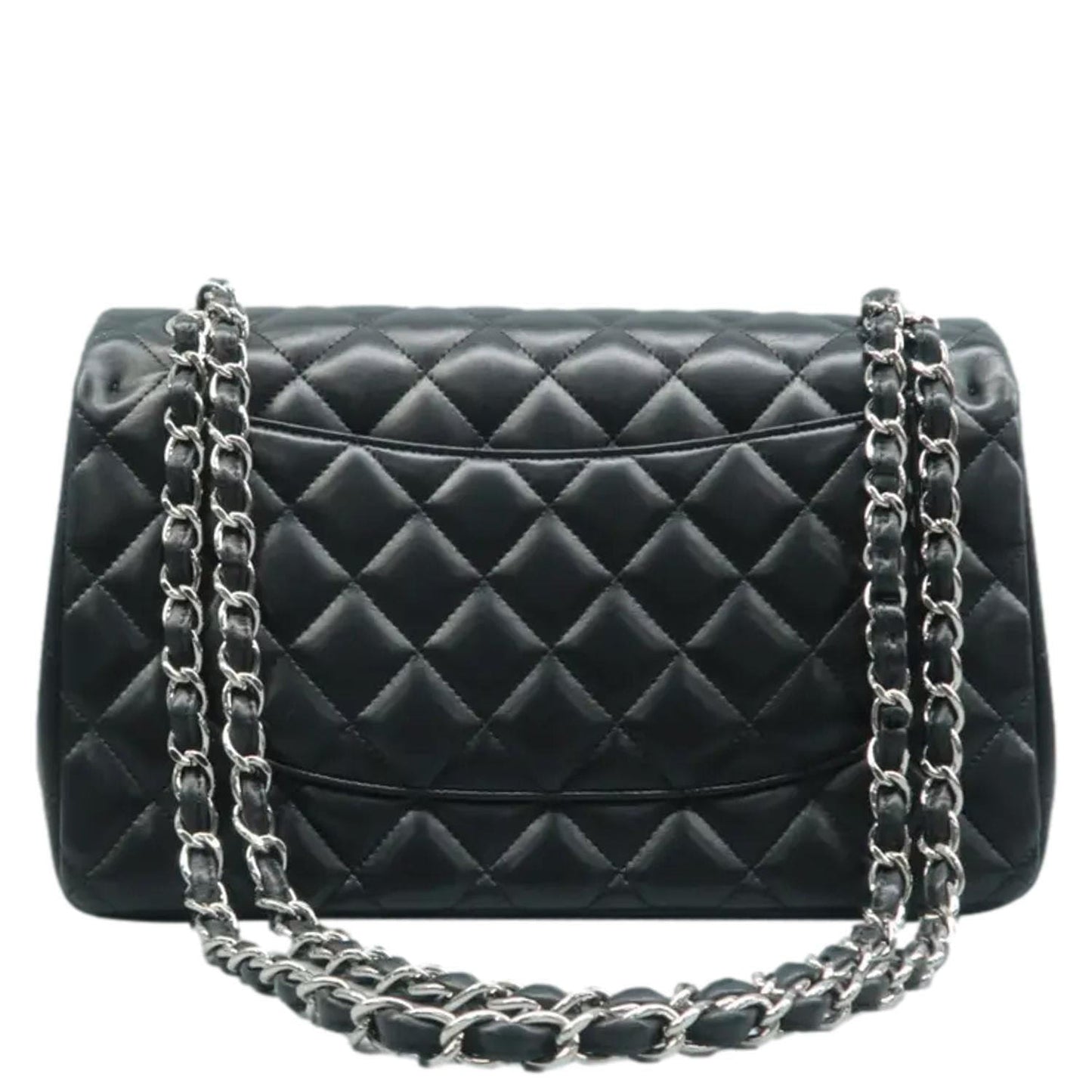 Chanel Jumbo Classic Double Flap Quilted Leather Black Travel Bag Black 1