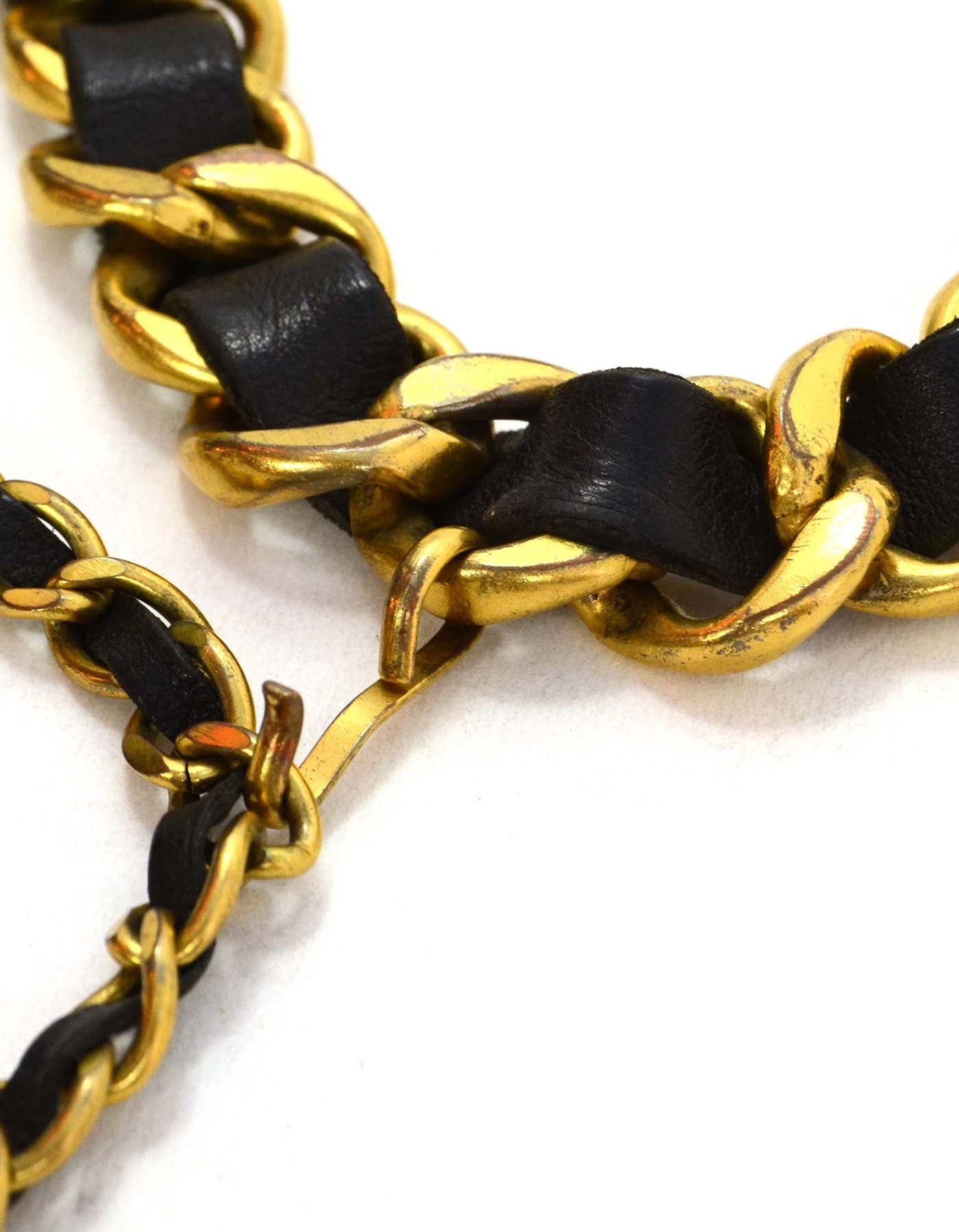 Chanel 93 Leather Woven Chain Link Belt sz 75
