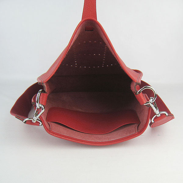 Hermes Luxury Evelyne I Handbag Red Silver Travel Bag