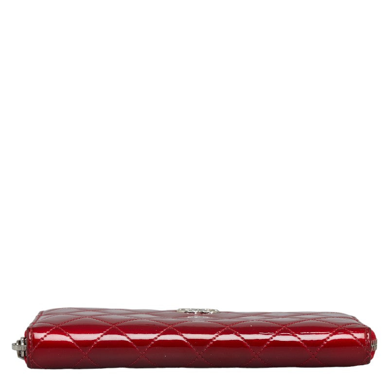 Chanel Brilliant Mattress Cocomark Roundfasner Long Wallet Red Emmeline Carf CHANEL