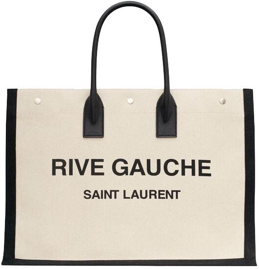 YSL Saint Laurent Saint Laurent Trending Men Rive Gauche Print Tote Bag Nero 509415Faavu9083