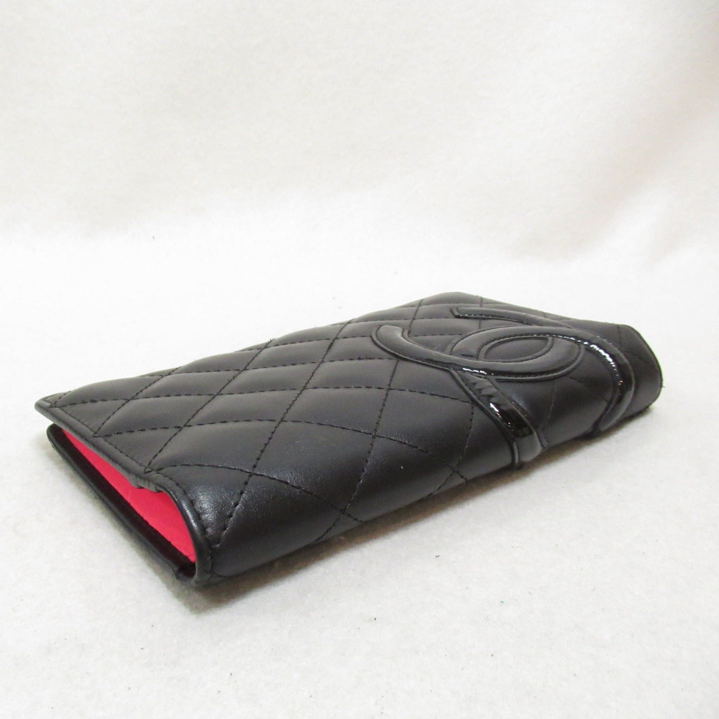 Chanel Champion Line Zip Long Wallet Two Fold Wallet Wallet Leather Black