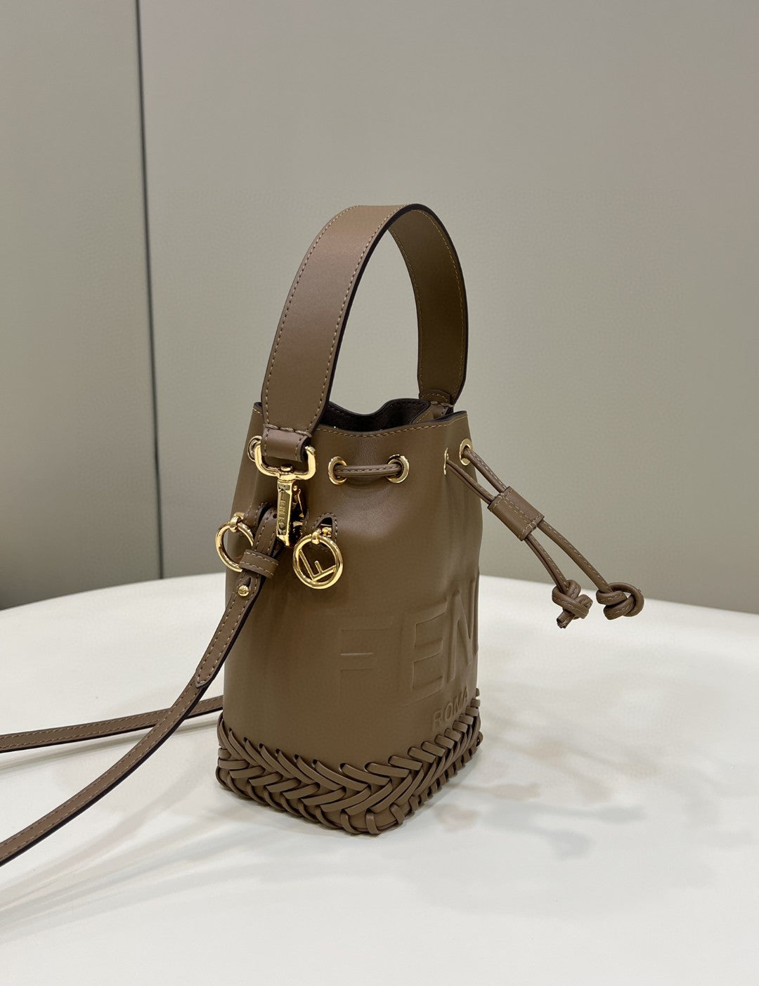 Top QualityTop Quality Mon Tresor Brown Mini Bag Stitching 18Cm7In