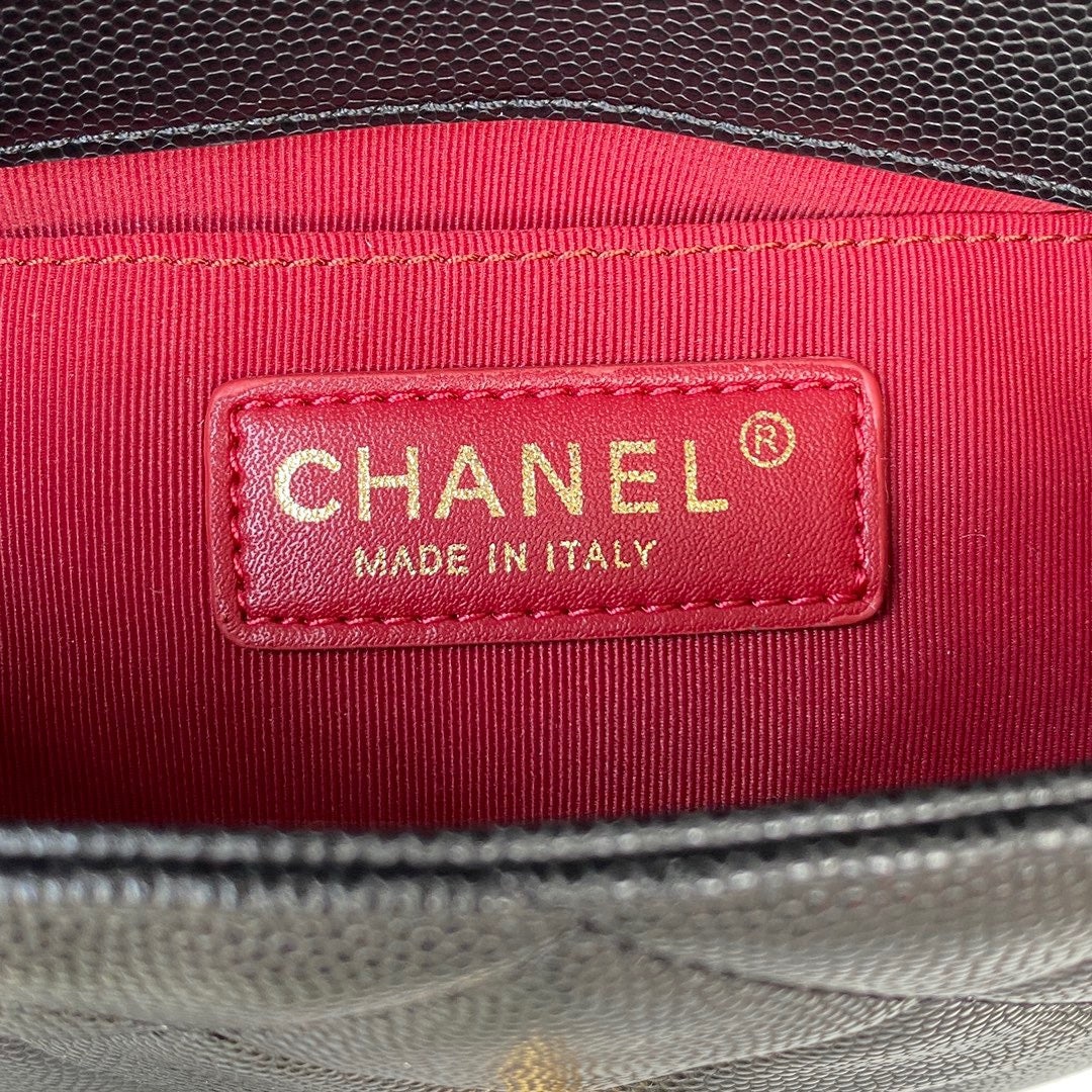 CHLMini Hardware , ’s , Black Gold Flap Top Handle Shoulder Bag