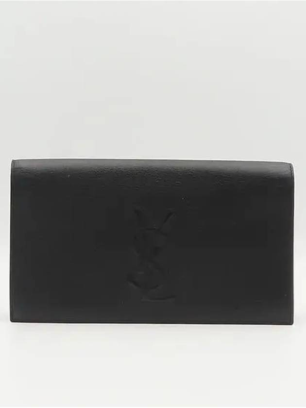 YSL Saint Laurent Trending Yip Stitched Flap Clutch Leather Black Clutch Bag