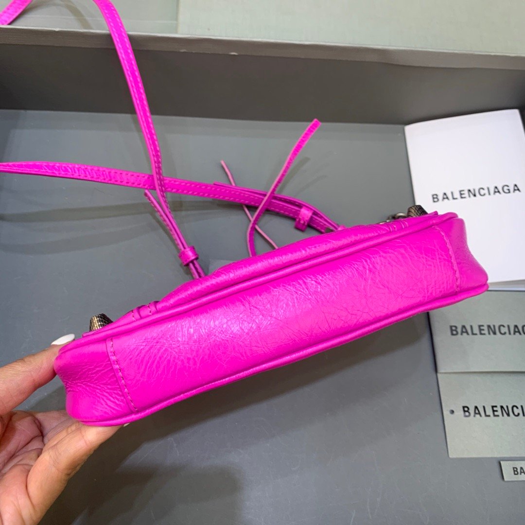 Balen Le Cagole Bag With In Dark Pink Mini Travel Bag