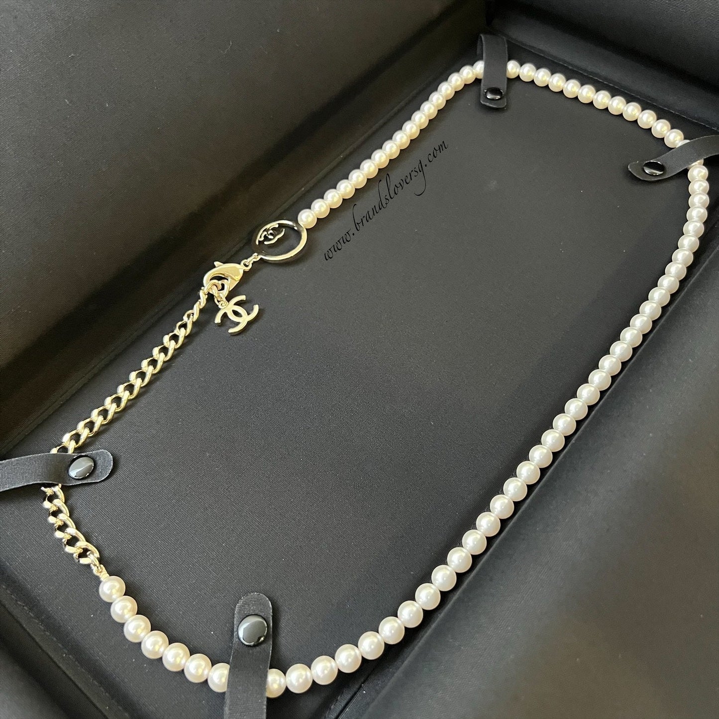 Chanel 24C Chain Waist Belt With Pearls And Cc Logo In Ghw Bag
