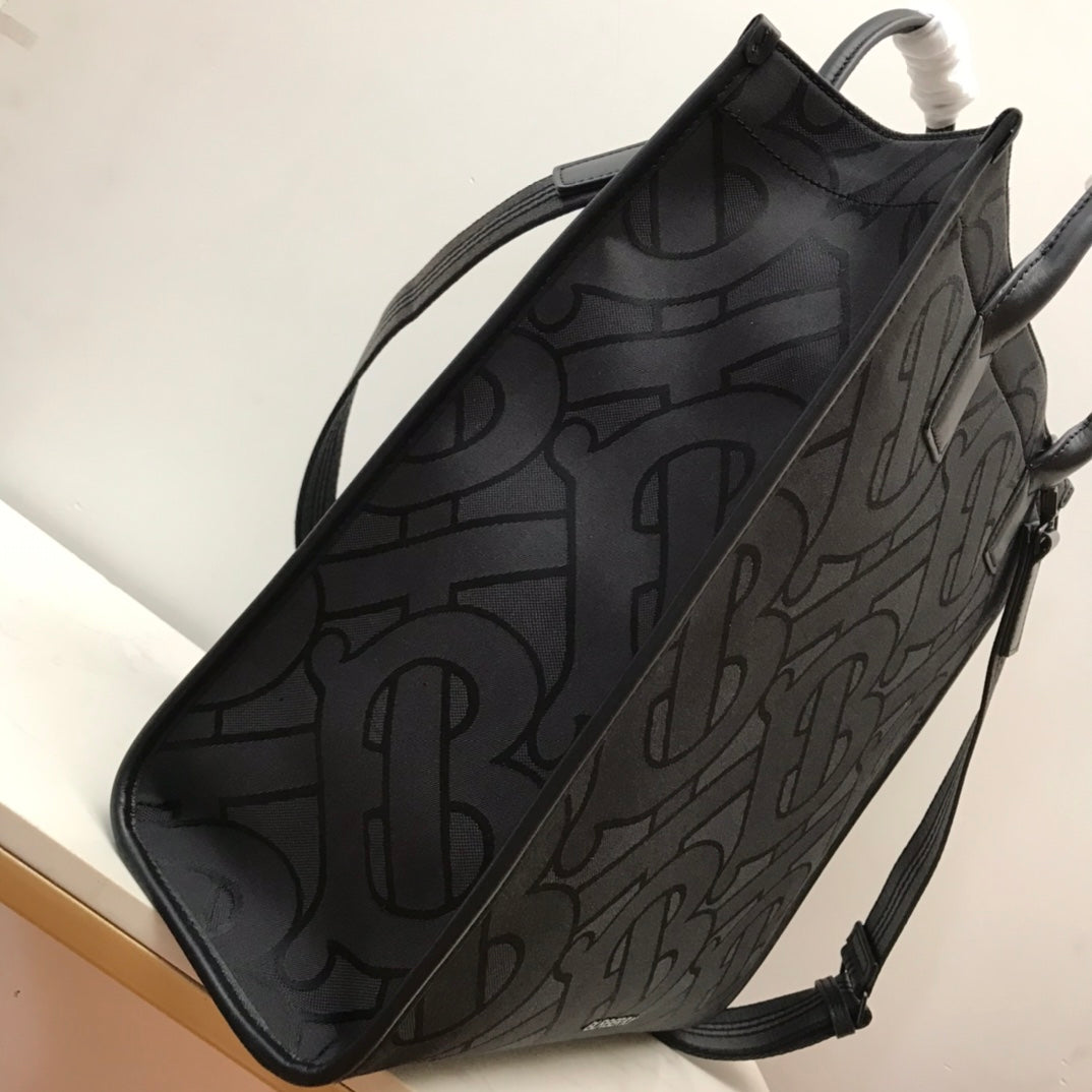 Top Quality Recycled Polyester Jacquard Tote For Monogram Black Tote Bag