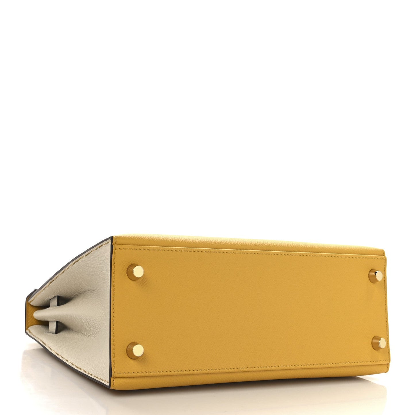 Hermes Epsom Bi Color Horseshoe Kelly Sellier Jaune Ambre Shoes