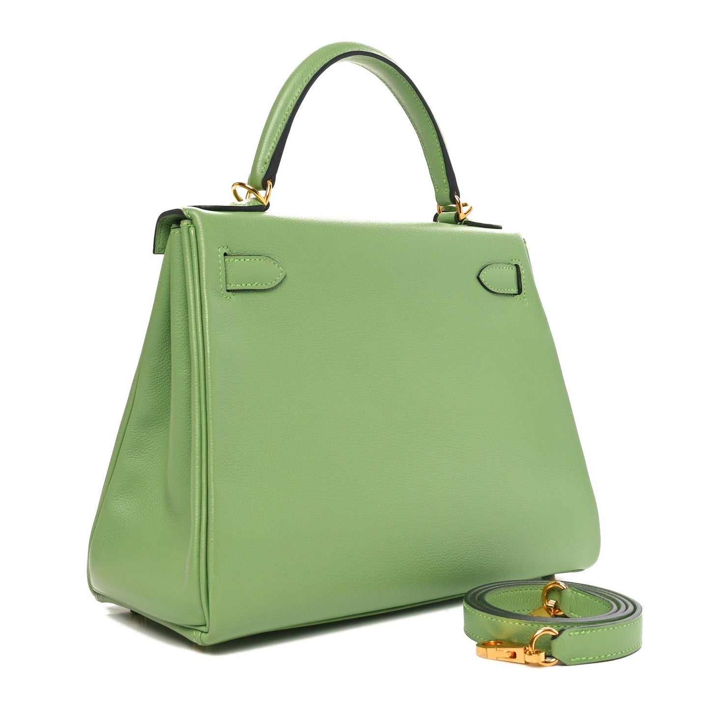 Hermes Evercolor Kelly Retourne Vert Criquet Handbag Travel Bag