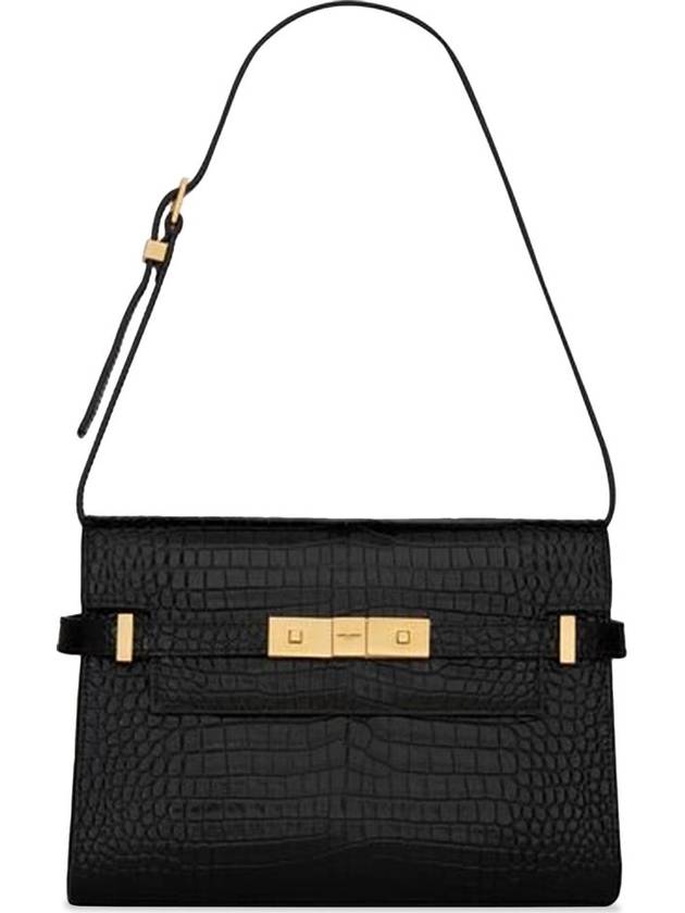 YSL Saint Laurent Saint Laurent Trending Manhattan Crocodile Shoulder Bag Black