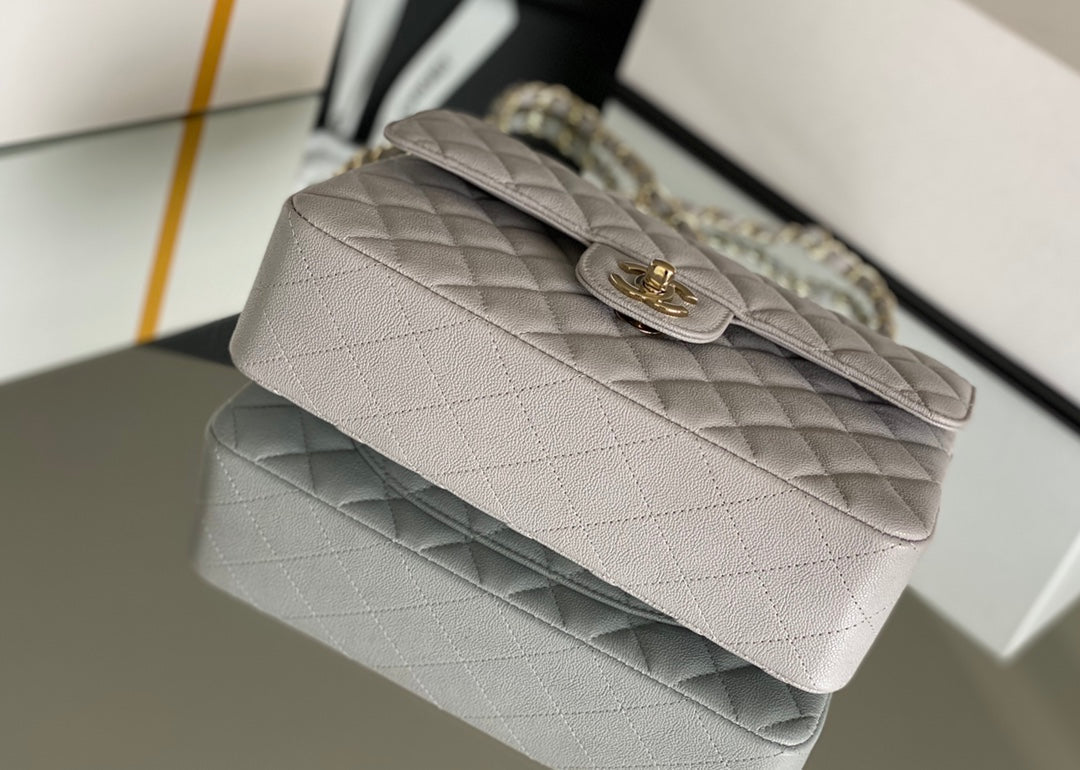 Chanel Classic Handbag Grey For Women Travel Bag