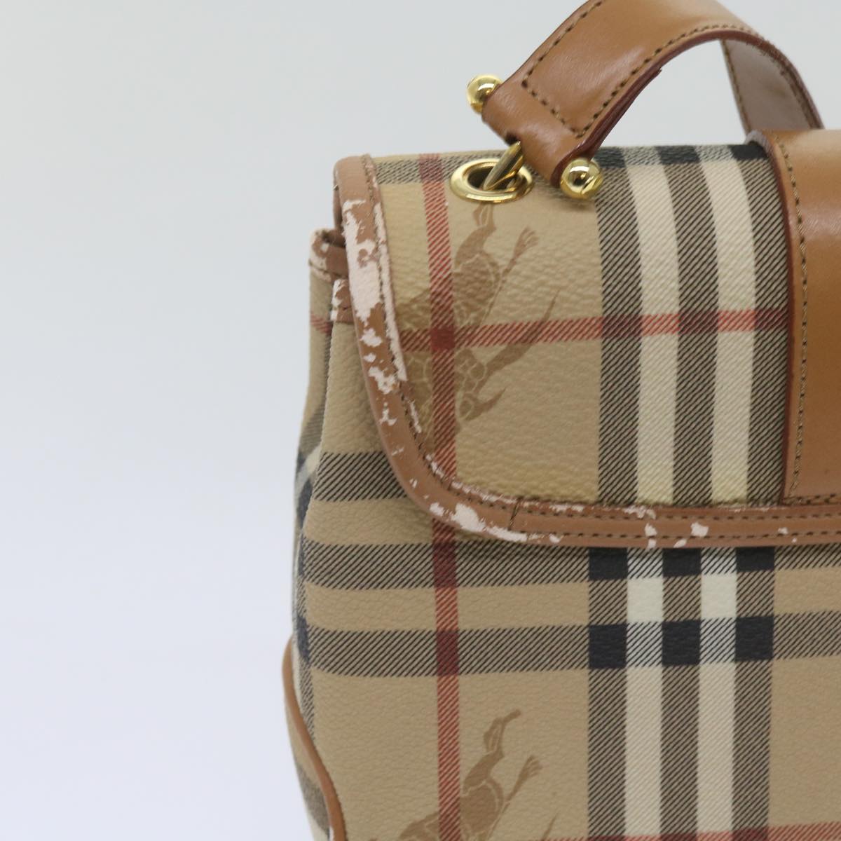 Burberry Luxury ss Nova Check Shoulder Bag Pvc Auth Leather Beige Beige Auth Ep3552