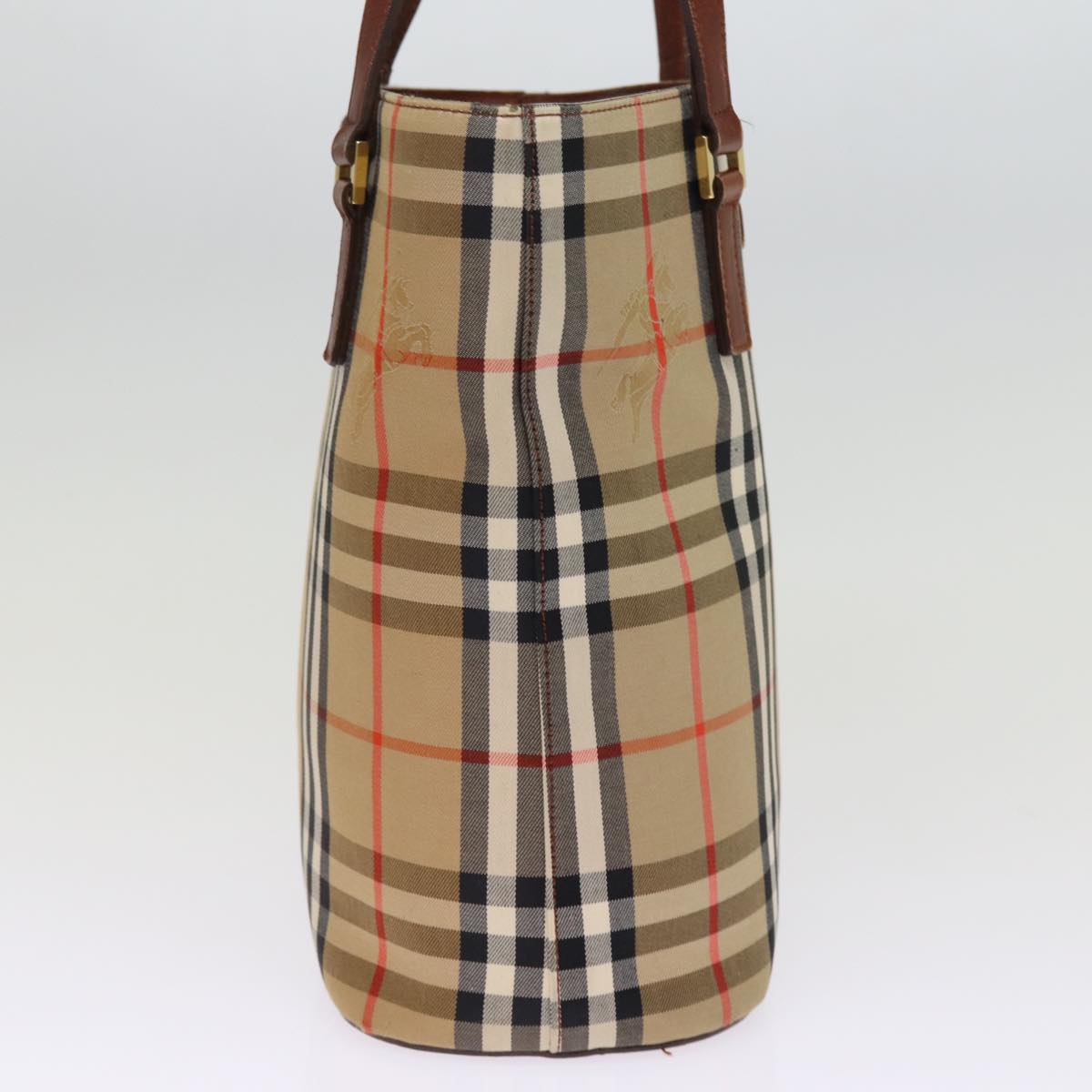 Burberry Luxury Nova Check Tote Bag Auth Ep4573 Canvas Beige