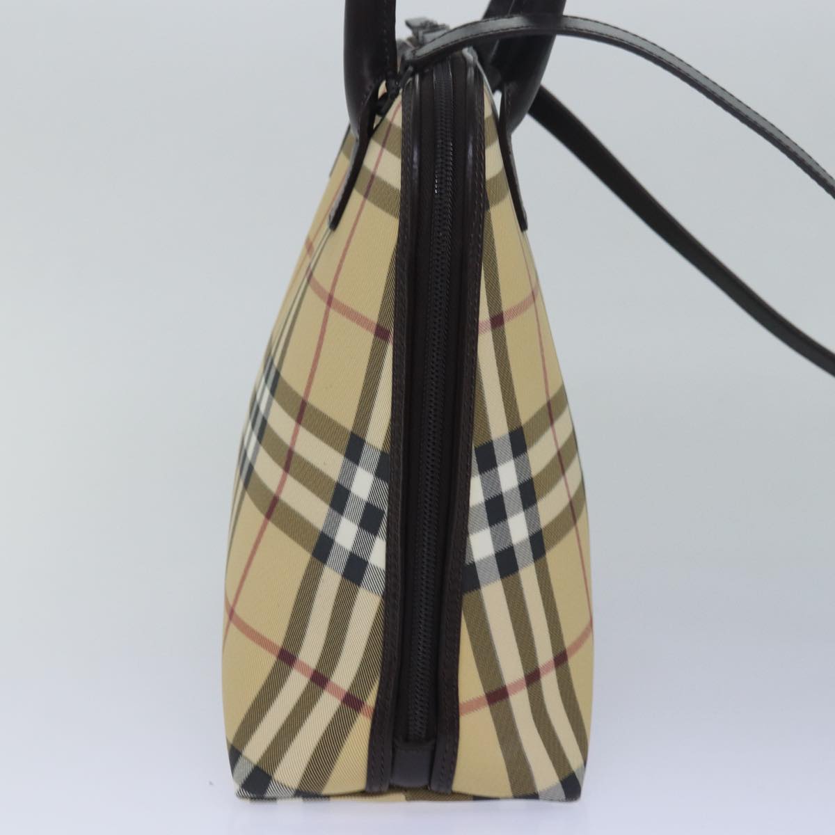 Burberry Luxury Nova Check Hand Bag Pvc 2Way Auth Beige Travel Bag