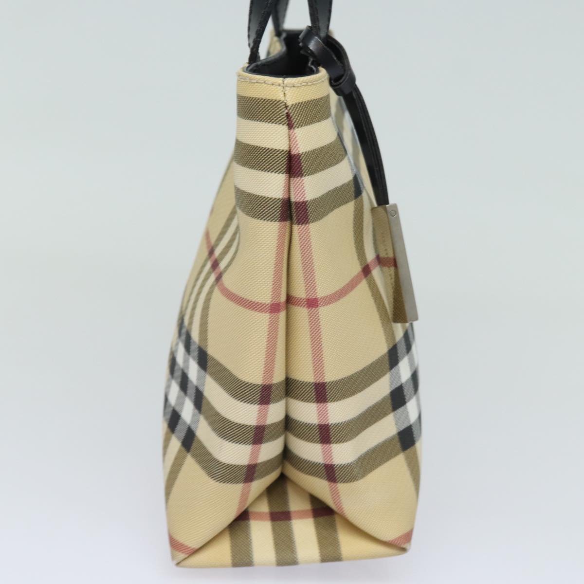 Burberry Luxury Nova Check Hand Bag Pvc Auth Ep4717 Beige Travel Bag