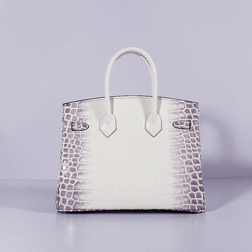 Hermes Luxury Birkin Cm Crocodile Bag With Strap Leather White Travel Bag