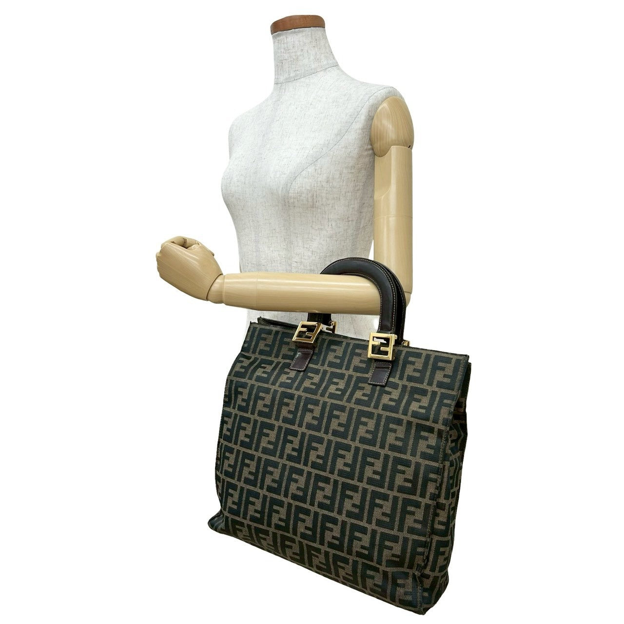 Fendi Zucca Handbag Canvas Travel Bag