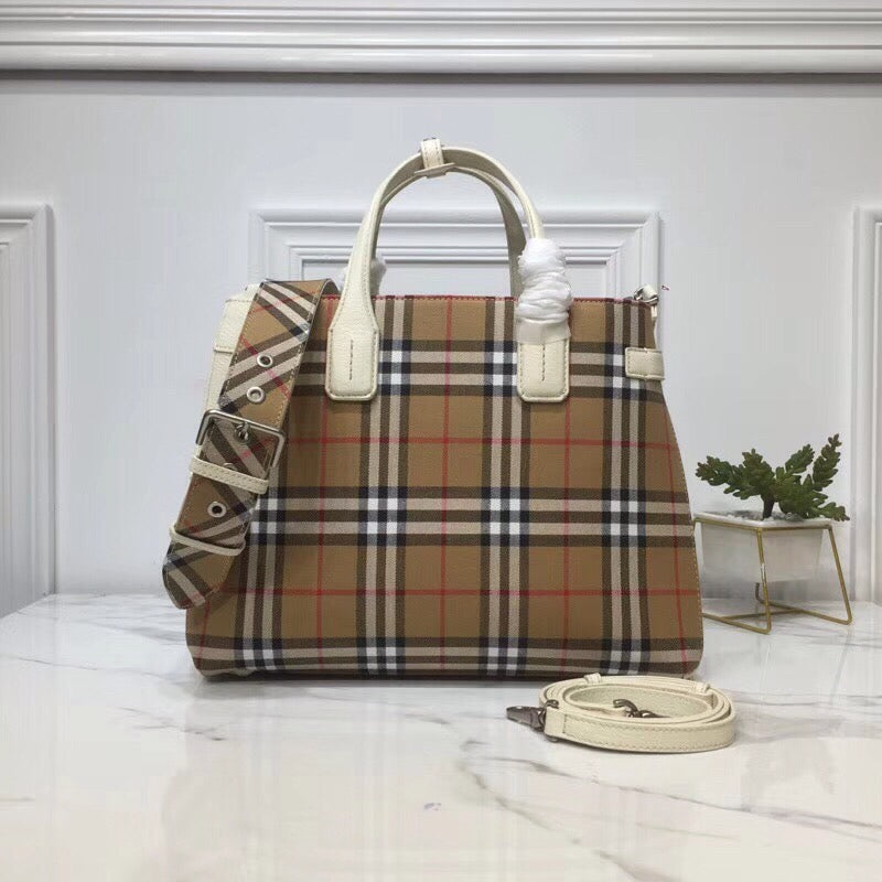 Top Quality Ho Check Derby Metop Qualityum White Tote Bag