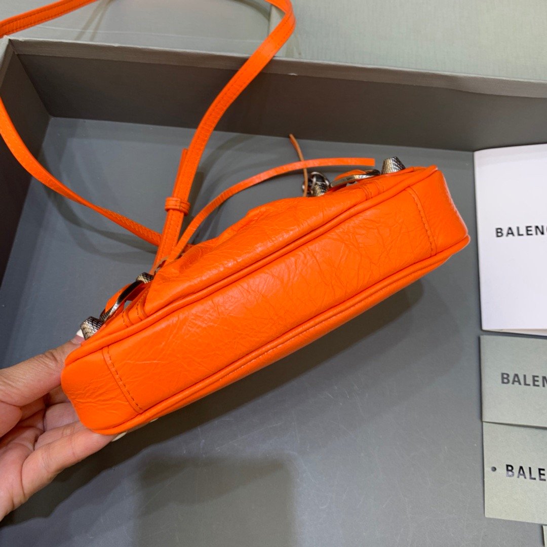 Balen Le Cagole Bag With In Orange Mini Chain Travel Bag