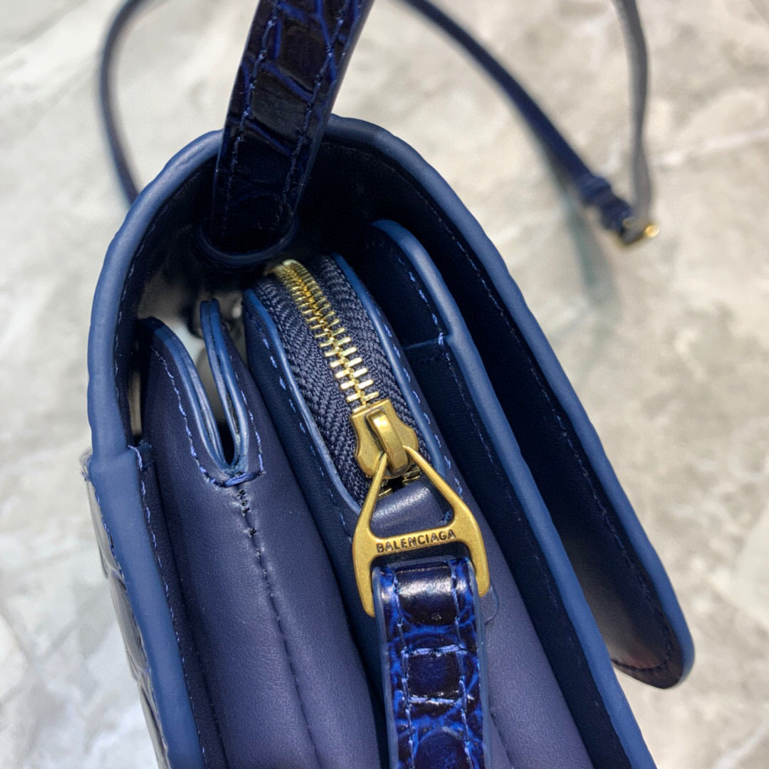 Top Quality Lizard Effect Cross Body Bag Blue Small Crossbody Bag