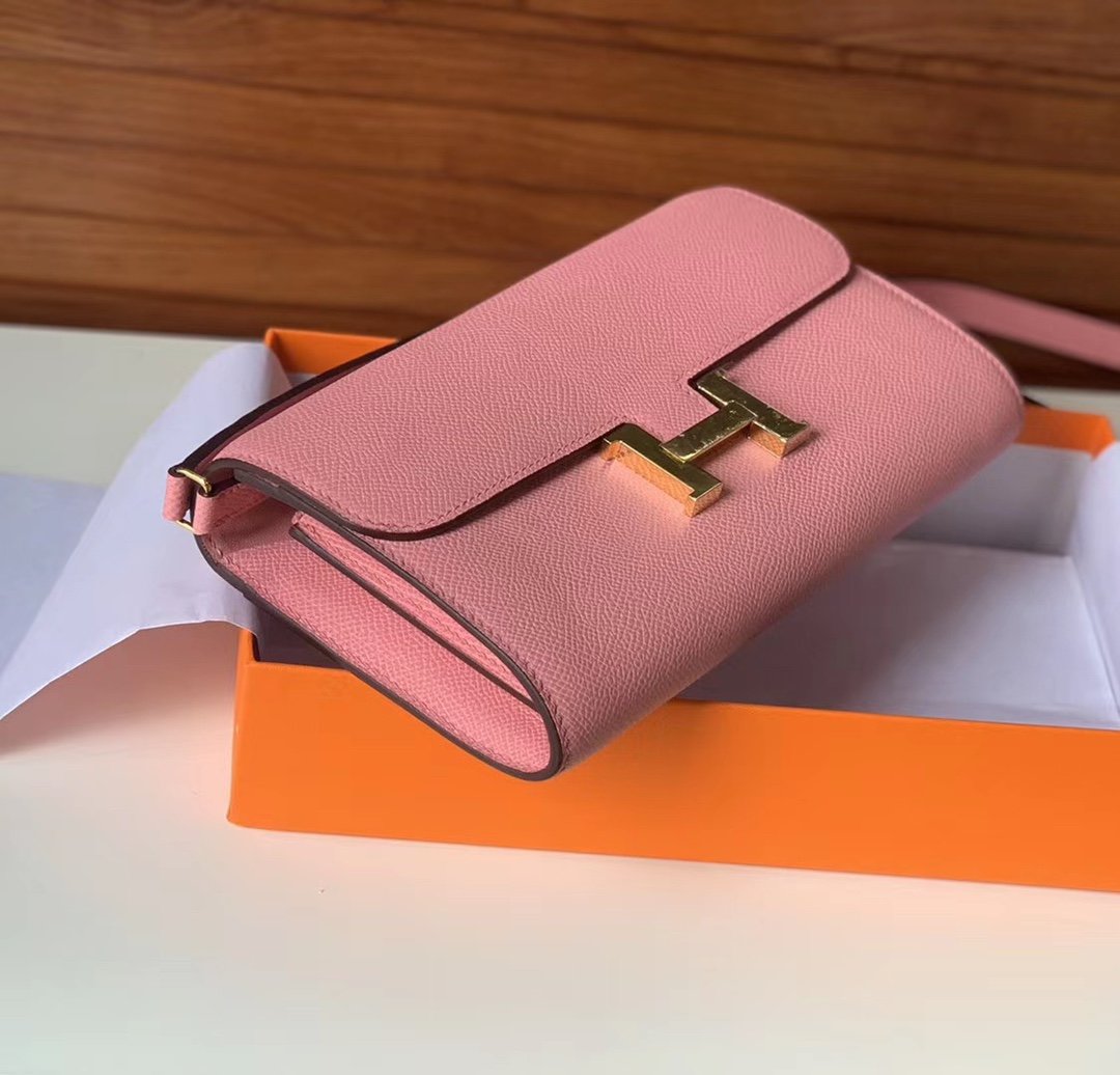Top Quality Constance Togo Long Wallet Toned Pink Gold Travel Bag
